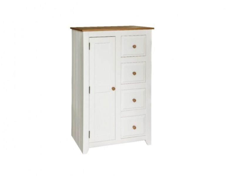 Core Capri White 1 Door 4 Drawer Tallboy