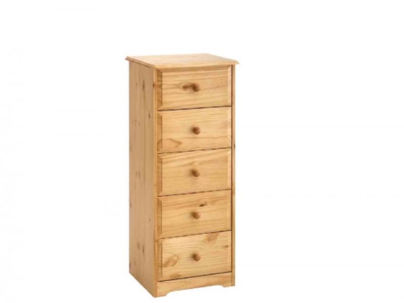 Core Balmoral Pine 5 Drawer Narrow Chest
