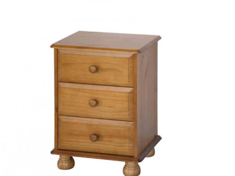 Core Dovedale 3 Drawer Pine Bedside