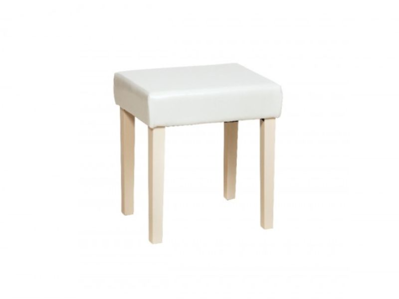 Core Milano Cream Faux Leather Stool With Cream Legs