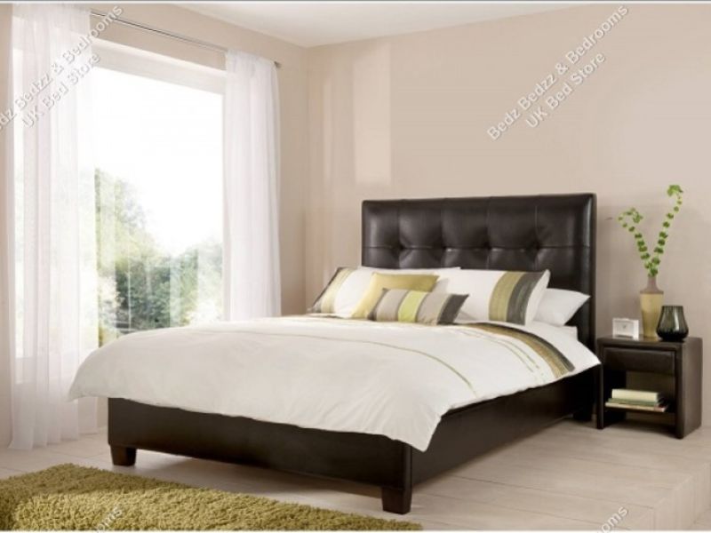 Kaydian Walkworth 6ft Super Kingsize Brown Leather Ottoman Storage Bed