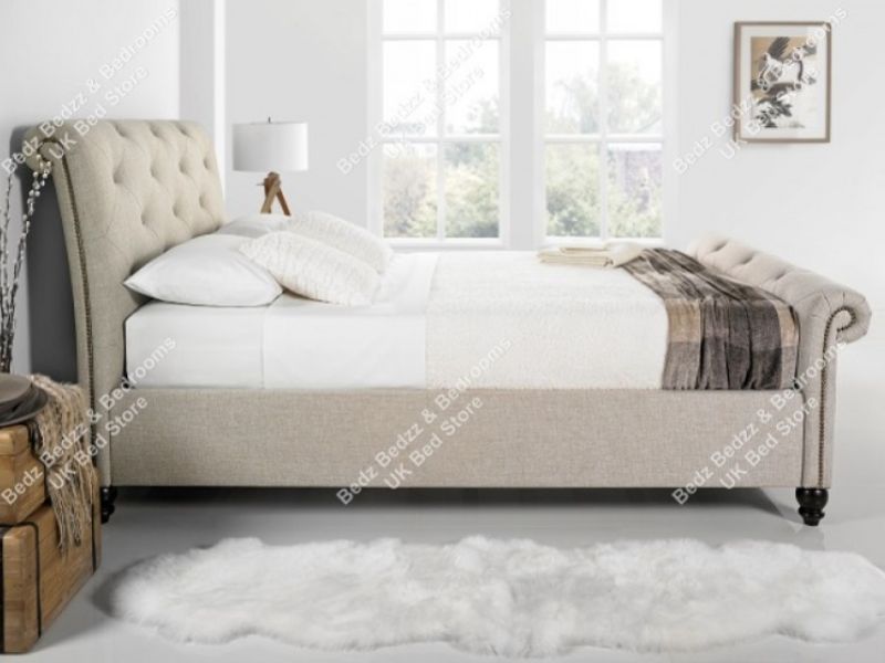 Kaydian Belford 5ft Kingsize Oatmeal Fabric Bed
