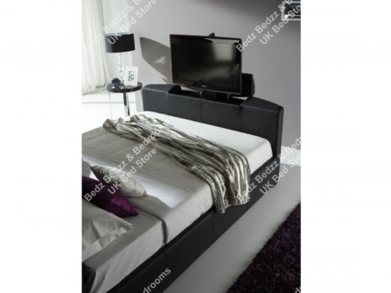 Kaydian Bowburn 5ft Kingsize Brown Leather TV Bed