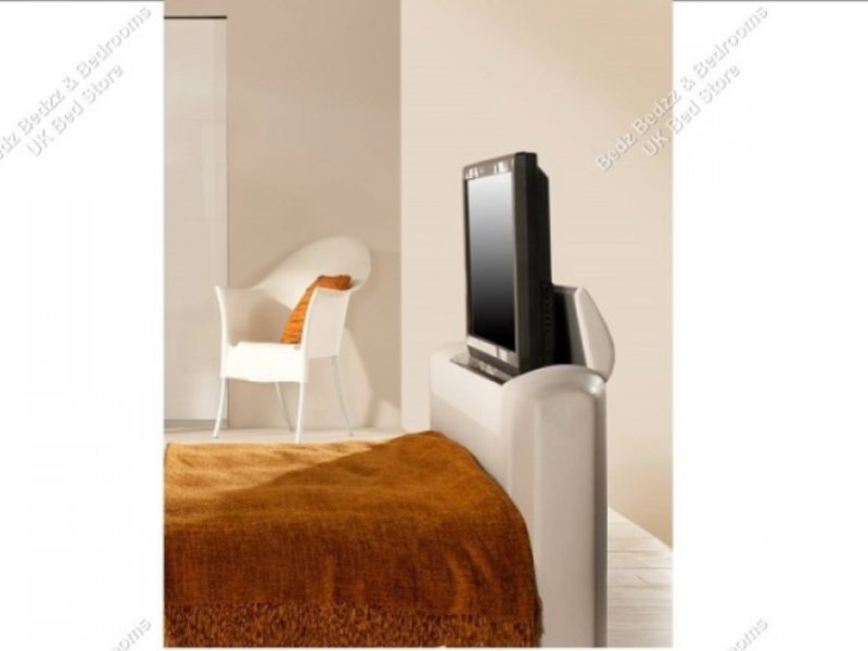 Kaydian Stanton 5ft Kingsize Cream Leather TV Bed