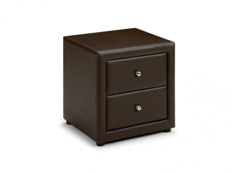 Julian Bowen Vienna Brown Faux Leather Bedside