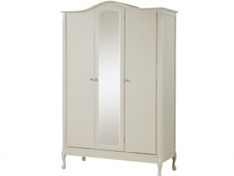 GFW Loire 3 Door Ivory Wardrobe with Centre Mirror