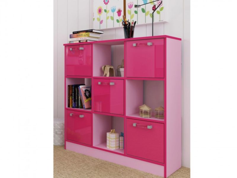GFW Ottawa 2 Tones Gloss Pink 3x3 Cube Storage Unit