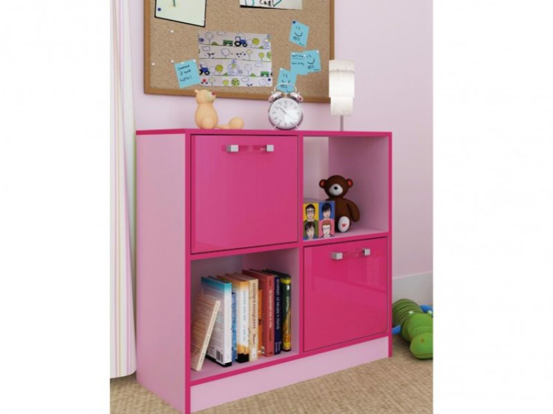 GFW Ottawa 2 Tones Gloss Pink 2x2 Cube Storage Unit