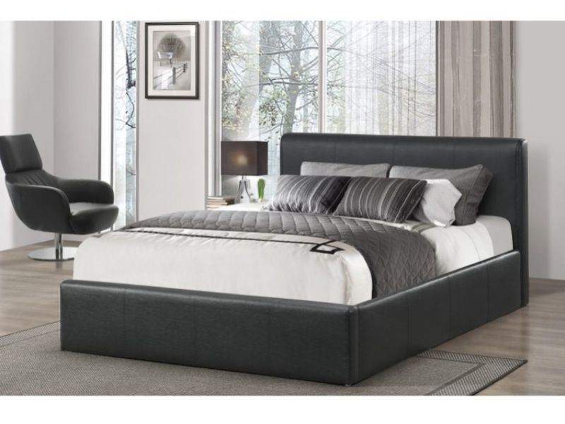 Birlea Ottoman 5ft Kingsize Black Faux Leather Ottoman Bed