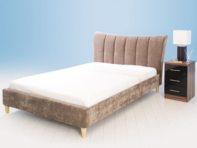 GFW Luciana 4ft6 Double Chocolate Upholstered Bed Frame