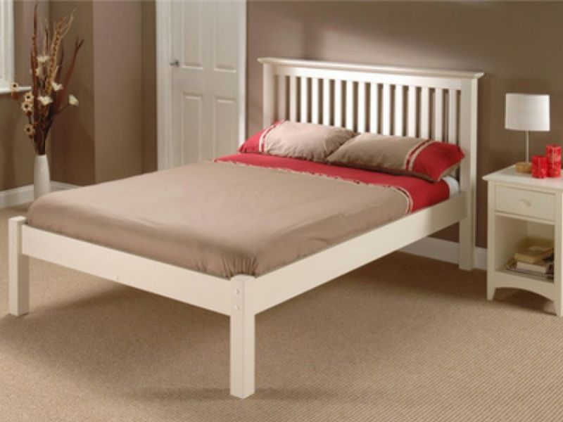 Julian Bowen Barcelona Low Foot End Stone White 4ft6 Double Wooden Bed