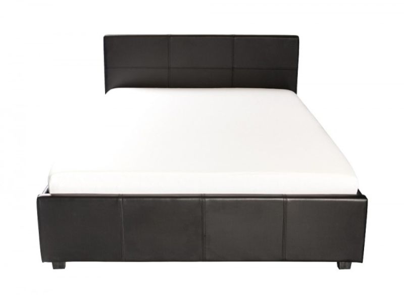 GFW Side Lift Ottoman 4ft Small Double Black Faux Leather Bed Frame