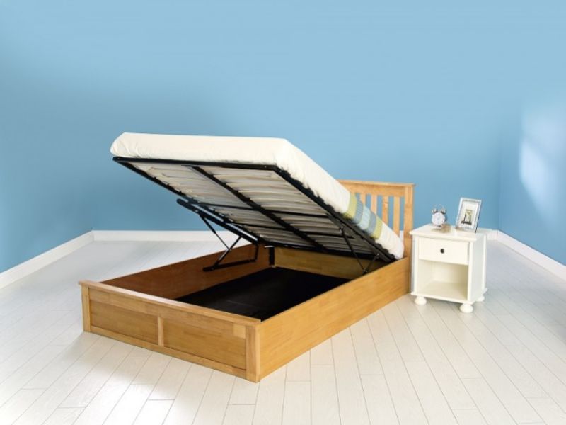GFW Como 4ft6 Double Oak Veneer Ottoman Lift Wooden Bed Frame