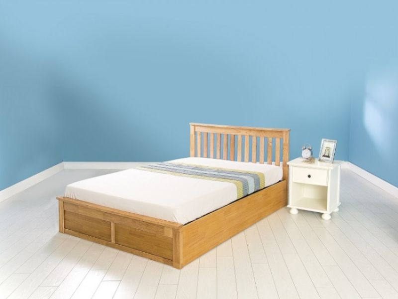 GFW Como 5ft Kingsize Oak Veneer Ottoman Lift Wooden Bed Frame