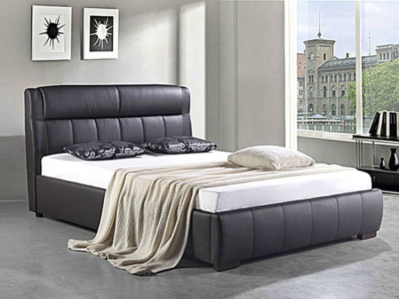 GFW Idaho 4ft6 Double Chestnut Faux Leather Bed Frame