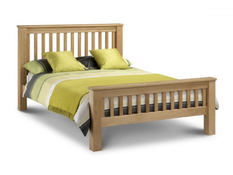 Julian Bowen Amsterdam 4ft6 Double Oak Bed Frame High Foot End