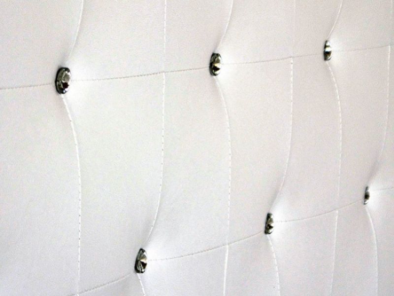 GFW Diamante 5ft Kingsize White Faux Leather Bed Frame