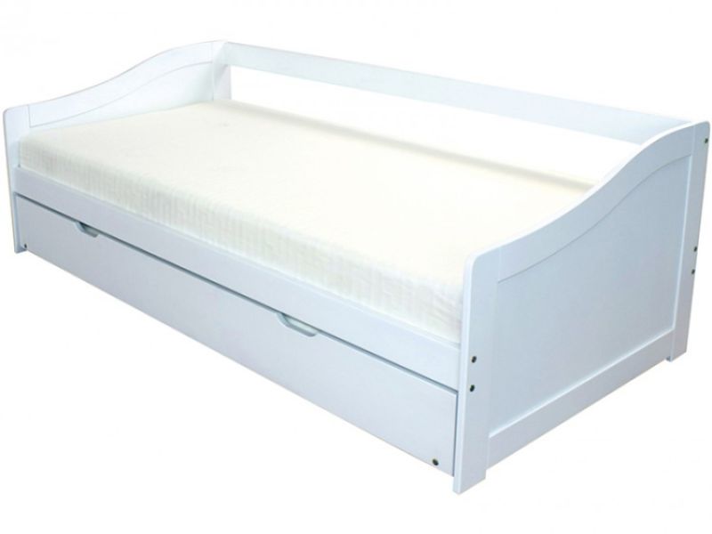 GFW Oregon 3ft Single White Wooden Day Guest Bed Frame
