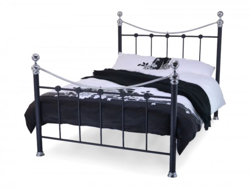 Metal Beds Cambridge 4ft6 Double Black Metal Bed Frame