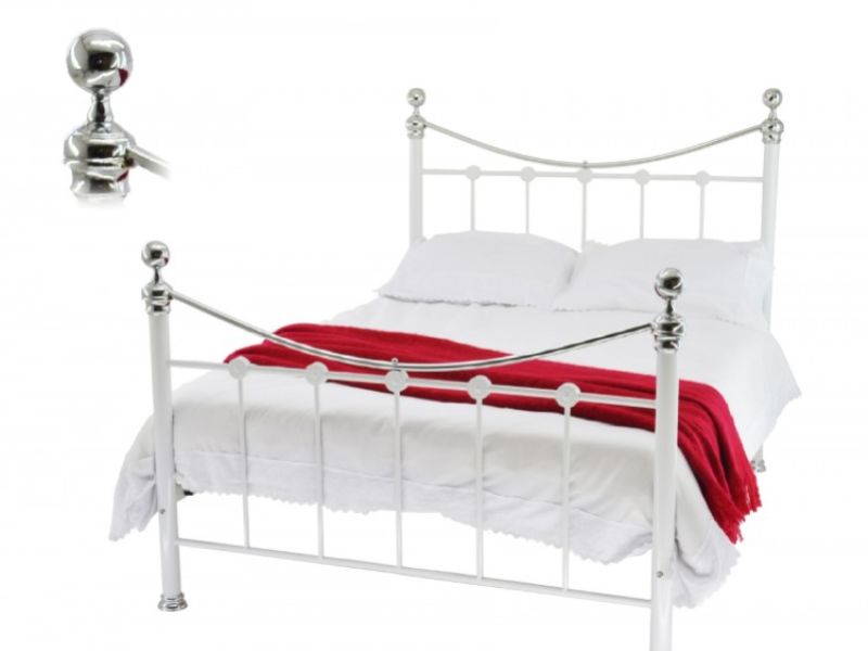 Metal Beds Cambridge 3ft Single White Metal Bed Frame