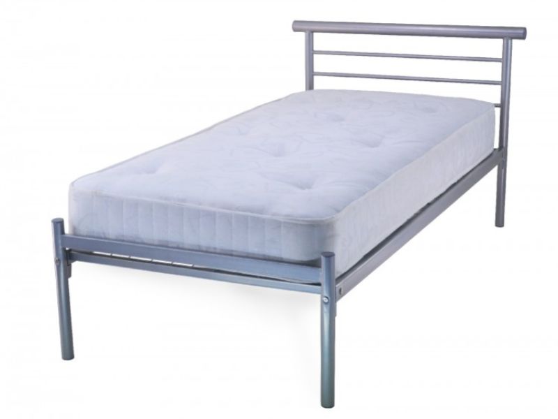 Metal Beds Contract Mesh 2ft6 (75cm) Small Single Silver Metal Bed Frame