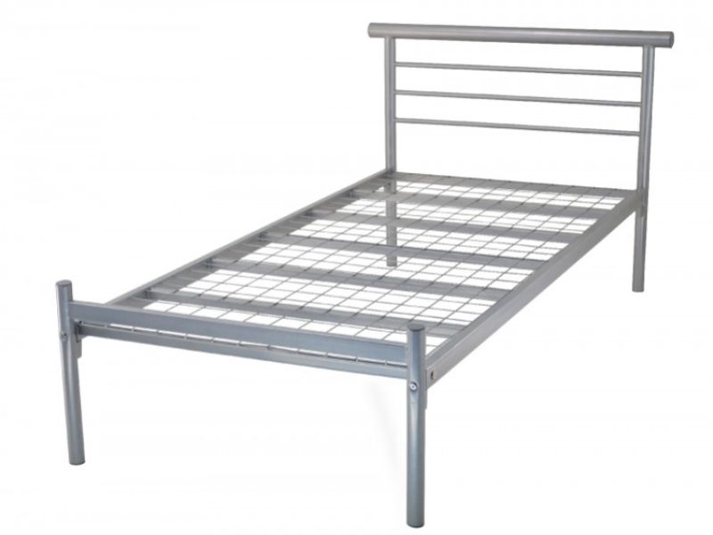 Metal Beds Contract Mesh 2ft6 (75cm) Small Single Silver Metal Bed Frame