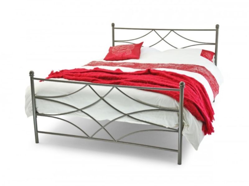Metal Beds Nippon 4ft6 (135cm) Double Graphite Grey Metal Bed Frame