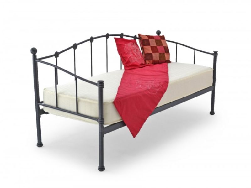 Metal Beds Paris 2ft6 (75cm) Small Single Black Metal Day Bed