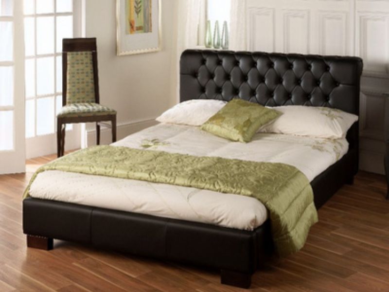 Limelight Aries 4ft6 Double Black Faux Leather Bed Frame
