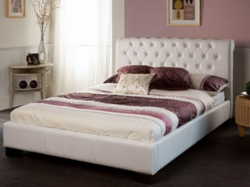 Bed frame king white discount
