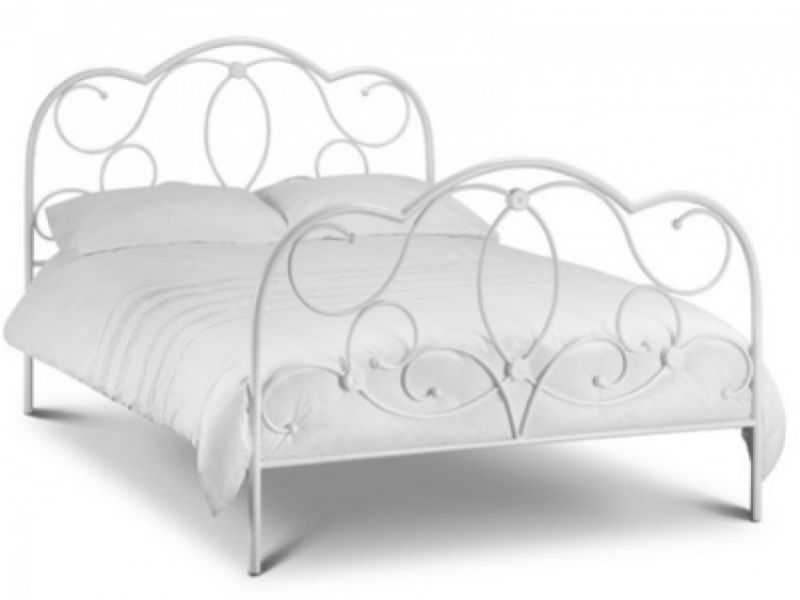 Julian Bowen Arabella 5ft Kingsize Stone White Metal Bed Frame