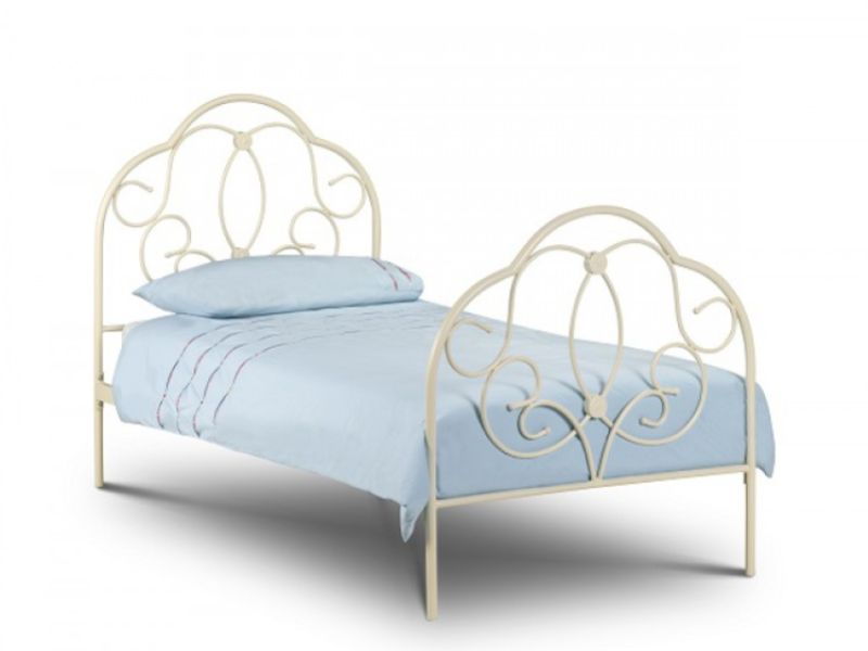 Julian Bowen Arabella 3ft Single Stone White Metal Bed Frame