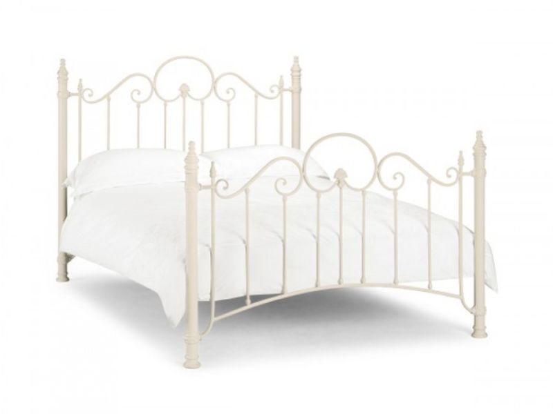 Julian Bowen Florence 3ft Single Stone White Metal Bed Frame