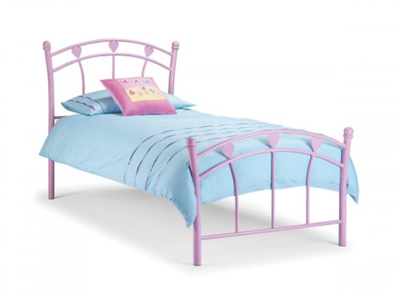 Julian Bowen Jemima 3ft Single Pink Metal Bed Frame