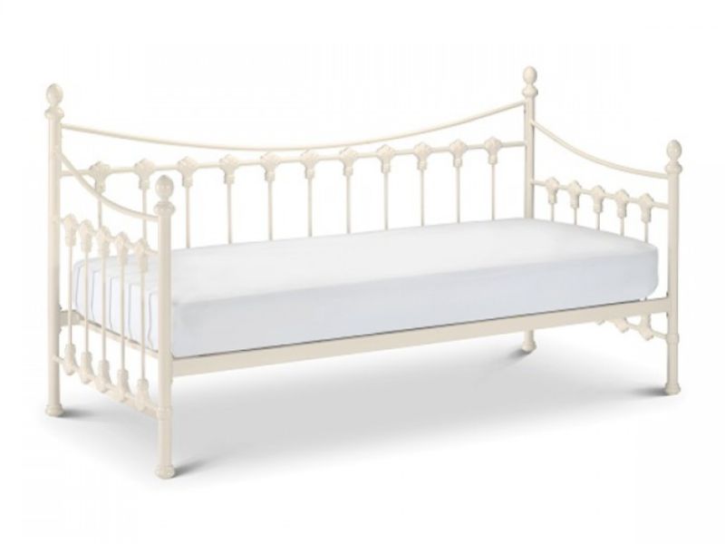 Julian Bowen Versailles 3ft Single Stone White Metal Day Bed