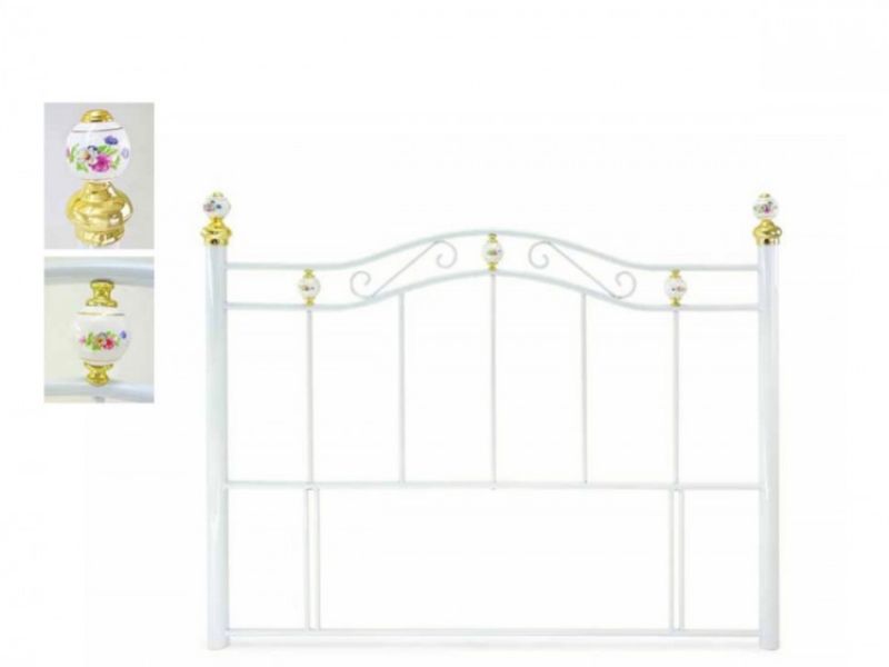 Metal Beds Warwick 3ft Single White Metal Headboard