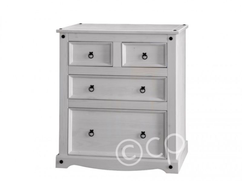 Core Corona Whitewashed Pine 2 + 2 Drawer Chest