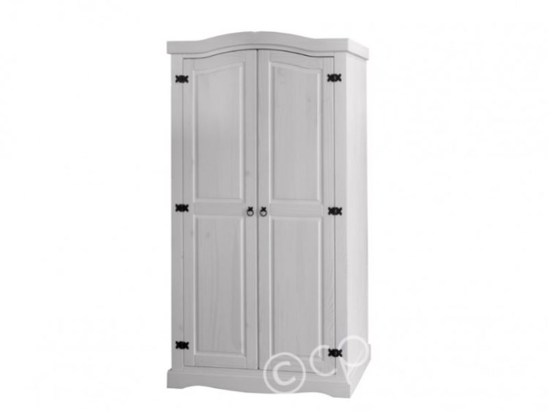 Core Corona Whitewashed Pine 2 Door Wardrobe