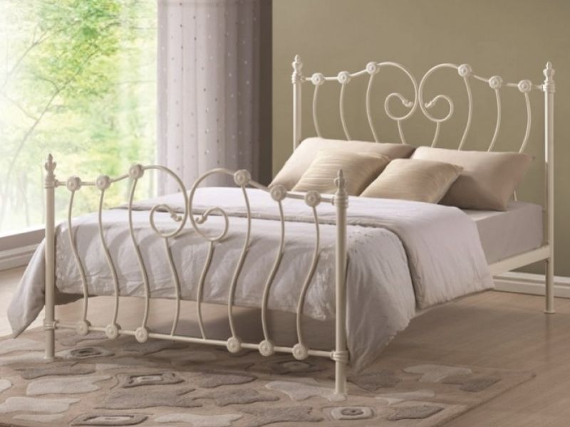 Time Living Inova 4ft Small Double Ivory Metal Bed Frame