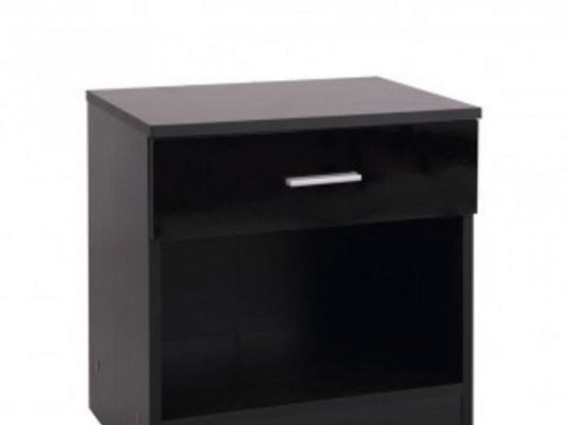 GFW Ottawa 1 Drawer Bedside In Black