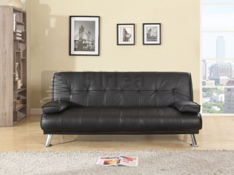 Birlea Logan Black Faux Leather Sofa Bed
