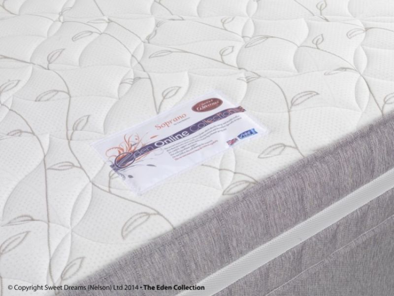 Sweet Dreams Soprano 5ft Kingsize Open Coil Sprung Divan Bed with Memory Foam