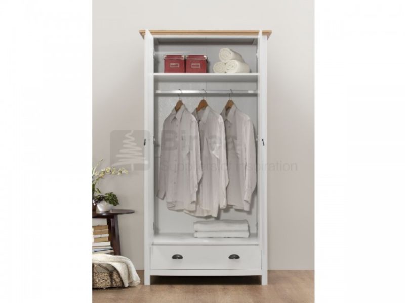 Birlea Richmond White And Pine Wardrobe