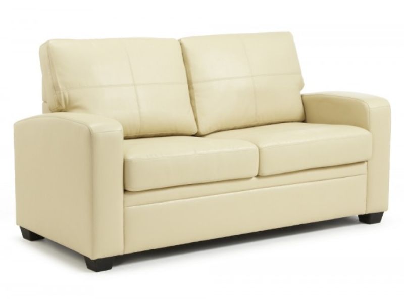 Serene Turin Cream Faux Leather Sofa Bed
