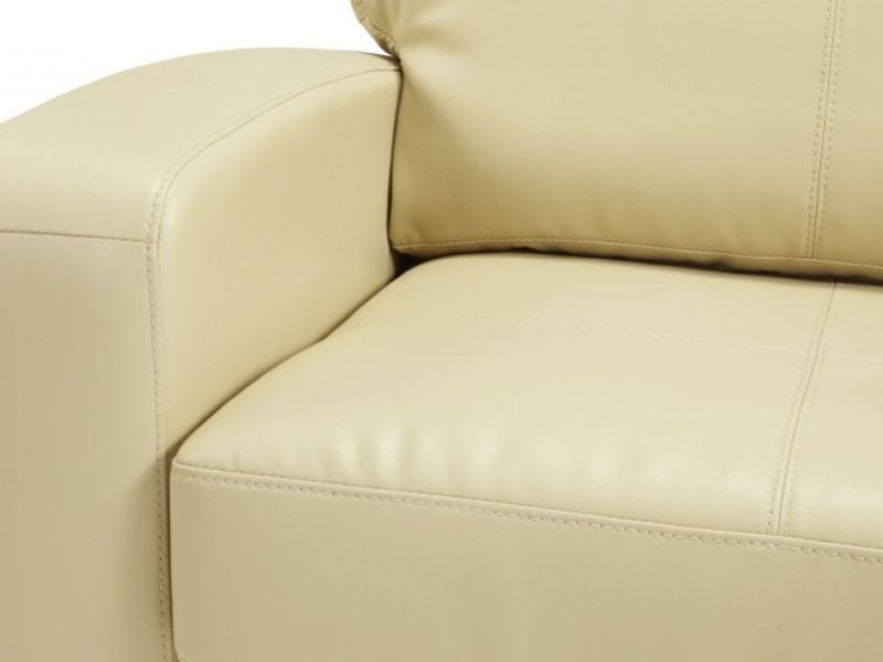 Serene Turin Cream Faux Leather Sofa Bed