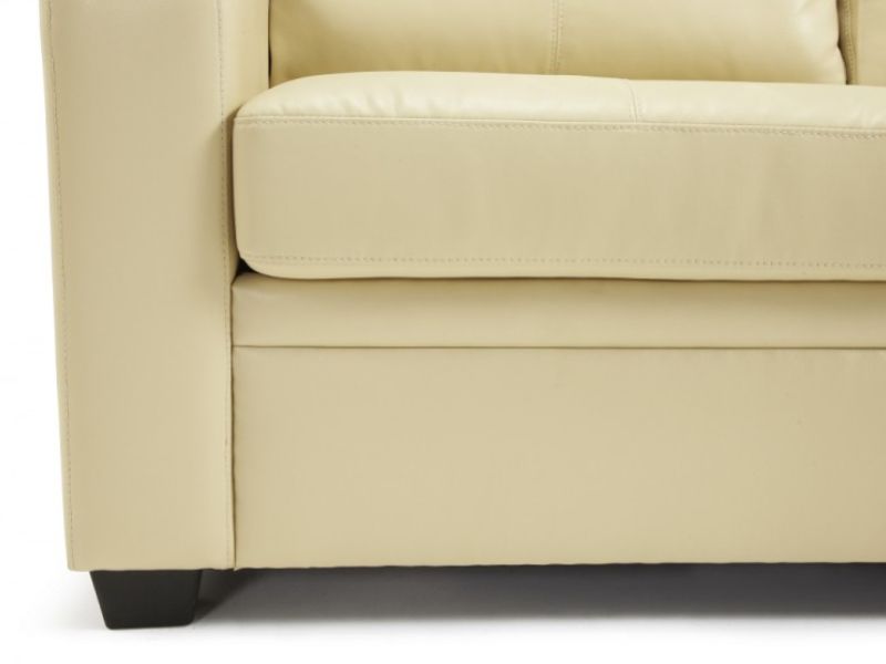 Serene Turin Cream Faux Leather Sofa Bed