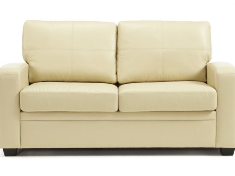 Serene Turin Cream Faux Leather Sofa Bed