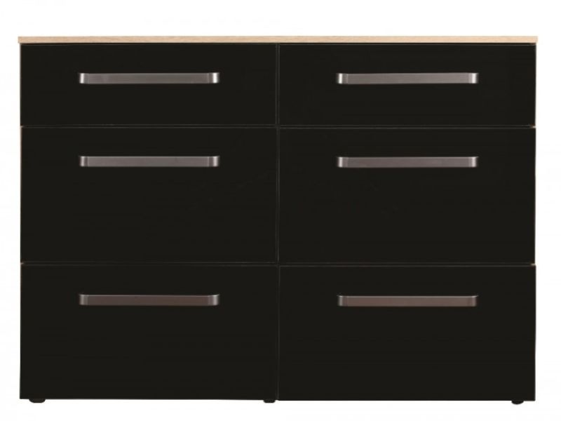 Sweet Dreams Gloss Black 6 Drawer Chest of Drawers