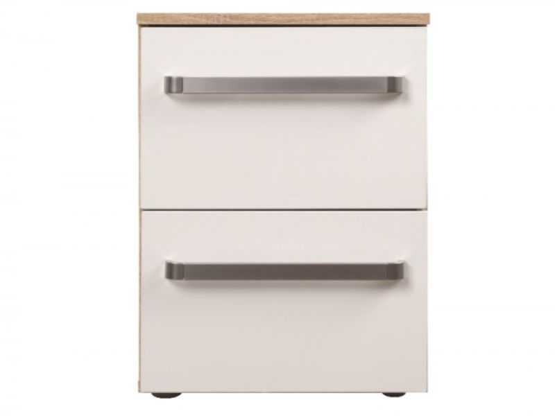 Sweet Dreams Gloss White 2 Drawer Bedside Cabient
