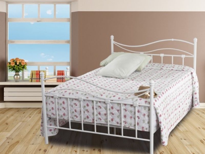 Sweet Dreams Wave 5ft Kingsize White Metal Bed Frame